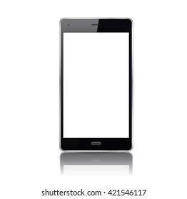 Smart phone and white screens. Vector Illustration.