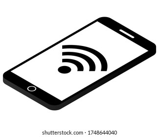 Smart phone and wireless technology. Wireless concept. Vector illustration