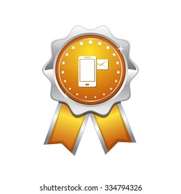 Smart Phone Yellow Vector Icon Design