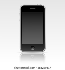  smart phonegs black mobile template smart phone with empty screen. Realistic  mobile vector illustration.