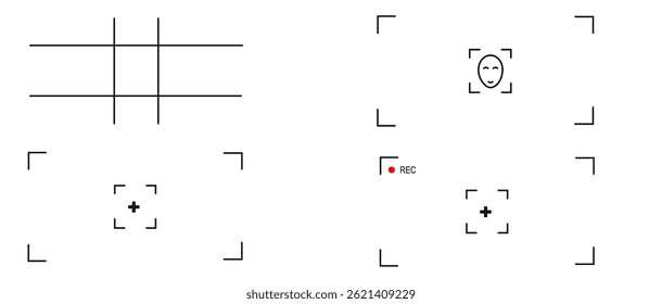 Smart phones camera interface, vector illustration