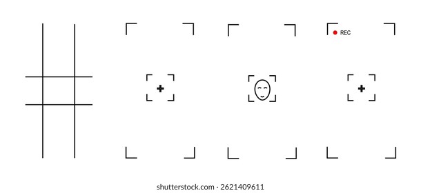Smart phones camera interface vertically, vector illustration