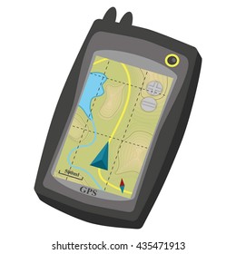 Smart Phones with GPS Navigation Application. Eps10 vector illustration. Isolated on white background