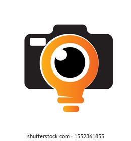 Smart photo take light bulb logo design inspiration