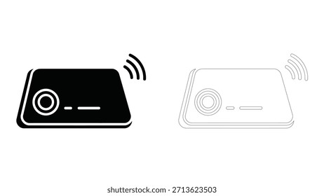 Icono de mantel de posición inteligente e ilustración para asistencia de comedor interactiva, que representa la tecnología conectada para experiencias de alimentación modernas.