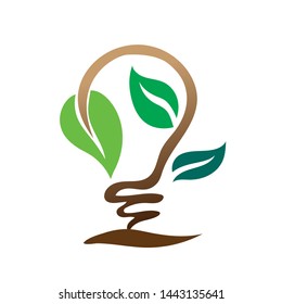 Smart plant light bulb logo design inspiration