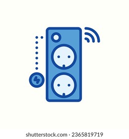 smart plug blue icon, isolated icon in light background, perfect for website, blog, logo, graphic design, social media, UI, mobile app