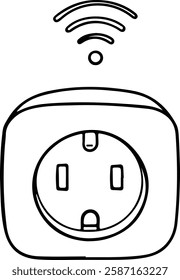 Smart Plug with Compact Design and Wi-Fi Signal Icon