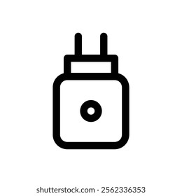 Smart plug. Editable stroke vector icon.