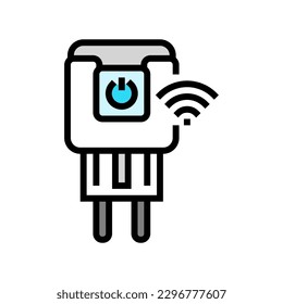 smart plug home color icon vector. smart plug home sign. isolated symbol illustration