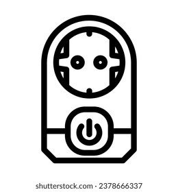 smart plug home line icon vector. smart plug home sign. isolated contour symbol black illustration