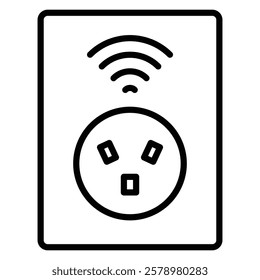 smart Plug icon Black and white logo