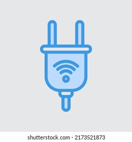 Smart Plug Icon In Blue Style About Smart Home, Use For Website Mobile App Presentation