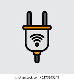 Smart Plug Icon In Filled Line Style About Smart Home, Use For Website Mobile App Presentation