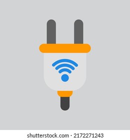 Smart Plug Icon In Flat Style About Smart Home, Use For Website Mobile App Presentation