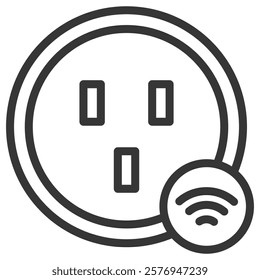 Smart Plug Icon Lineal Style Vector Illustration