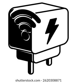 Icono de Smart Plug representado por el estilo Smart Plug Black Filled.