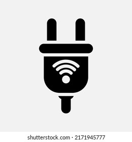 Smart Plug Icon In Solid Style About Smart Home, Use For Website Mobile App Presentation