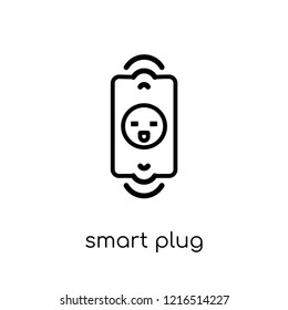 smart Plug icon. Trendy modern flat linear vector smart Plug icon on white background from thin line smart home collection, editable outline stroke vector illustration