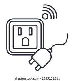 smart plug icon. vector.Editable stroke.linear style sign for use web design,logo.Symbol illustration.