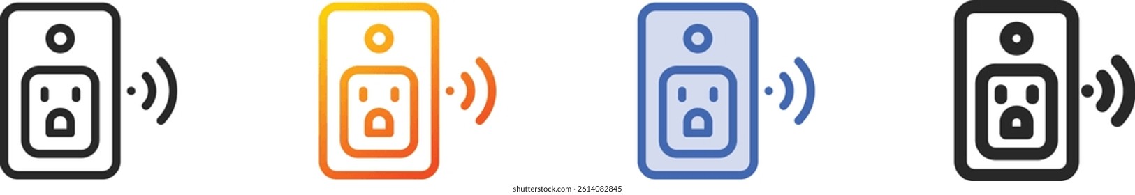 smart plug icon.Thin Linear, Gradient, Blue Stroke and bold Style Design Isolated On White Background