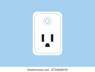 Plug inteligente de dispositivo doméstico inteligente inovador, tecnologia moderna, automação e conectividade com IoT para espaço de vida digital, ilustração de vetor plano