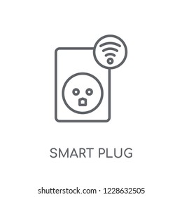 smart Plug linear icon. Modern outline smart Plug logo concept on white background from Smarthome collection. Suitable for use on web apps, mobile apps and print media.