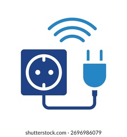Icono de ilustración de mini enchufe inteligente. Uso Para El Concepto Moderno, Impresión, Ui, Ux Kit, Web Y Desarrollo De App. Vector Relacionado Con La Tecnología, El Hogar Inteligente Y Más