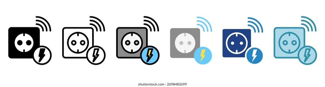 Icono de ilustración de mini enchufe inteligente. Uso Para El Concepto Moderno, Impresión, Ui, Ux Kit, Web Y Desarrollo De App. Vector Relacionado Con La Tecnología, El Hogar Inteligente Y Más