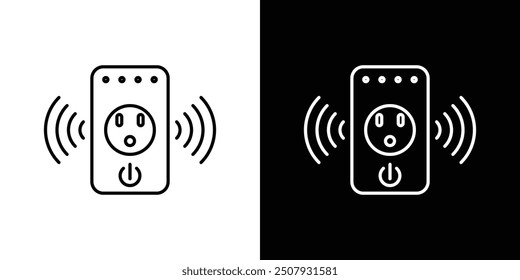 Smart plug thin line vector icon set.