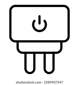 Smart Plug Vector Line Icon Design For Persoanl And Commercial Use