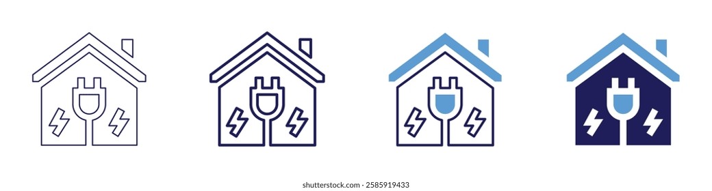 Smart plugs icon in 4 different styles. Thin Line, Line, Bold Line, Duotone. Duotone style. Editable stroke.
