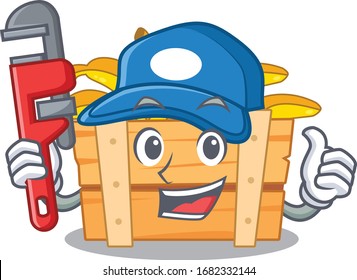 Smart Plumber banana fruit box on cartoon character design