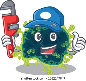 Smart Plumber beta coronavirus on cartoon character design