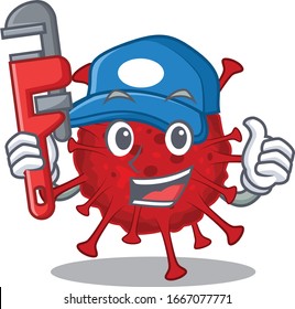 Smart Plumber betacoronavirus on cartoon character design