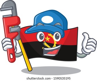 Smart Plumber flag angola Scroll on cartoon character design