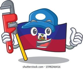 Smart Plumber flag haiti Scroll on cartoon character design