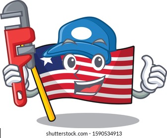 Smart Plumber flag liberia Scroll on cartoon character design
