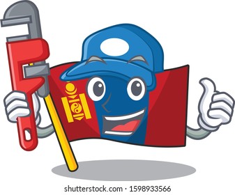 Smart Plumber flag mongolia Scroll on cartoon character design