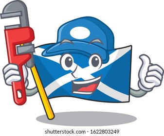 Smart Plumber flag scotland Scroll on cartoon character design