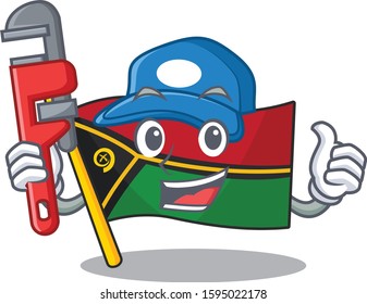 Smart Plumber flag vanuatu Scroll on cartoon character design