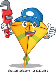 Smart Plumber kite on cartoon character design