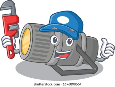 Smart Plumber underwater flashlight on cartoon character design