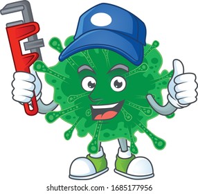 Smart Plumber worker of coronavirus pneumonia cartoon character design