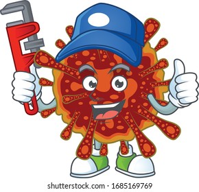 Smart Plumber Arbeiter von tödlichem Zeichentrickdesign aus Koronvirus