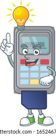 Smart POS machine cartoon character has an idea