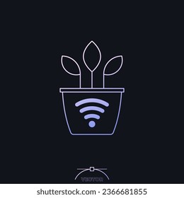 Icono de olla inteligente para plantas con gradiente