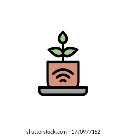 Kluger Topf, Tränensymbol. Einfache Farbe mit umrissenen Vektorelementen automatisierter Agrarsymbole für i und ux, Website oder mobile Anwendungen
