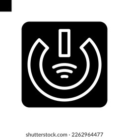 smart power button icon glyph style vector