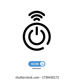 vector de icono de botón de potencia inteligente aislado en fondo blanco